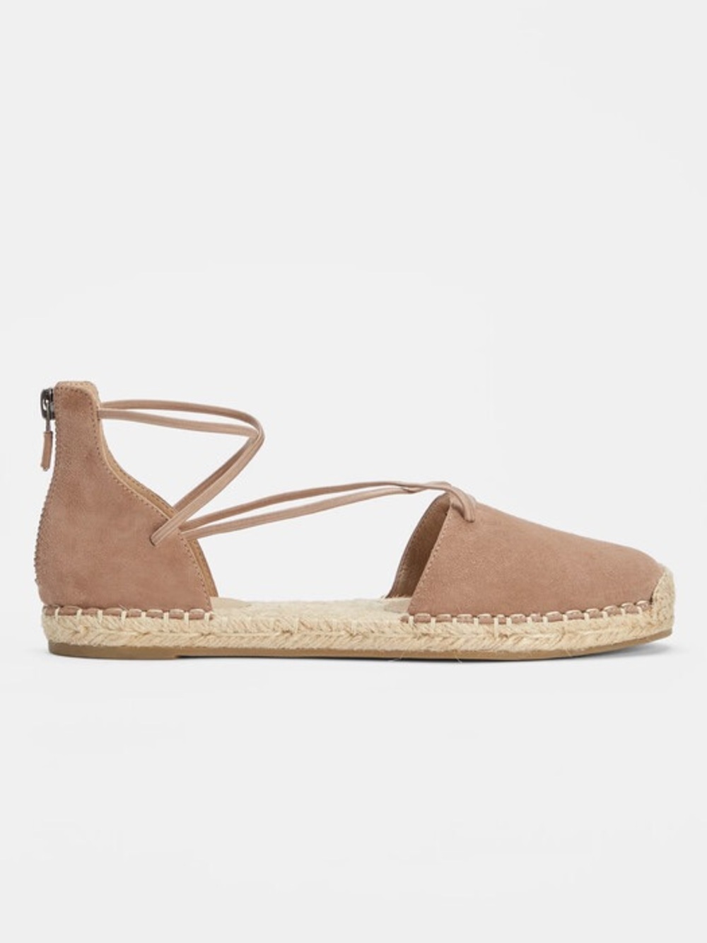 Eileen Fisher Taupe Leather Espadrille Flats with straps